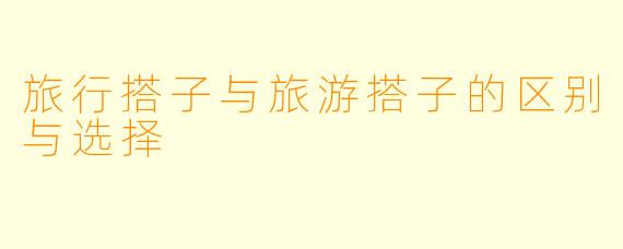 旅行搭子与旅游搭子的区别与选择