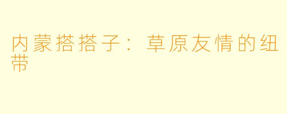 内蒙搭搭子：草原友情的纽带