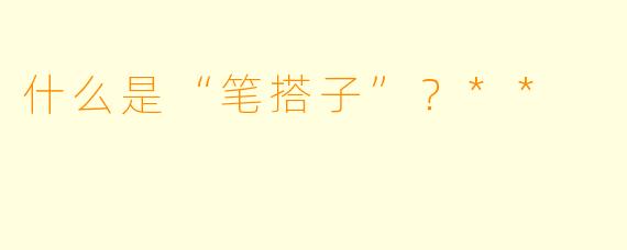 什么是“笔搭子”？**