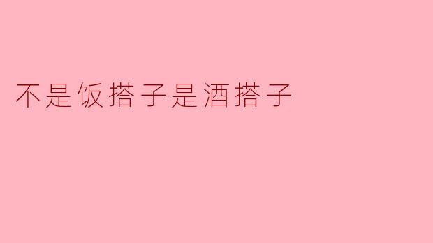 不是饭搭子是酒搭子