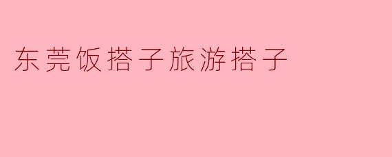 东莞饭搭子旅游搭子