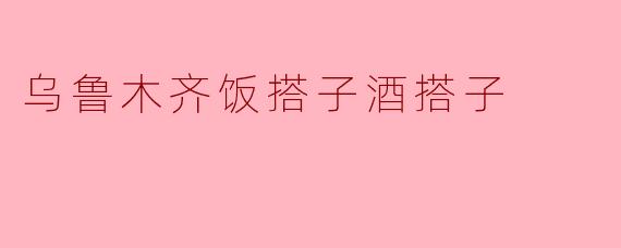 乌鲁木齐饭搭子酒搭子