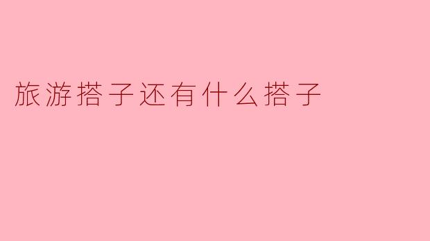 旅游搭子还有什么搭子