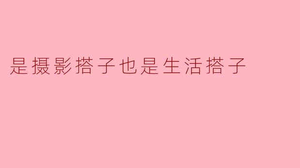 是摄影搭子也是生活搭子