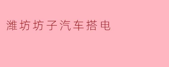 潍坊坊子汽车搭电