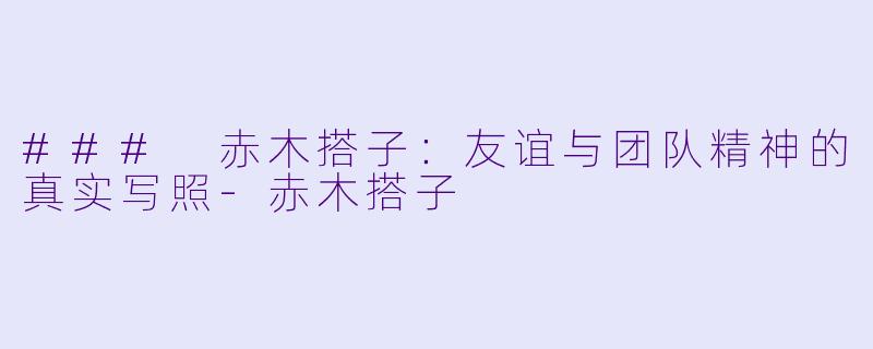 ### 赤木搭子：友谊与团队精神的真实写照-赤木搭子