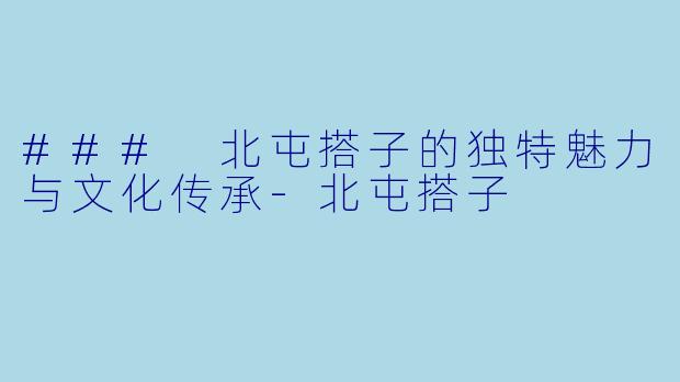 ### 北屯搭子的独特魅力与文化传承-北屯搭子
