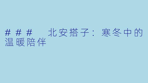 ### 北安搭子：寒冬中的温暖陪伴
