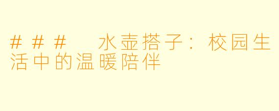 ### 水壶搭子：校园生活中的温暖陪伴