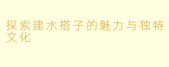 探索建水搭子的魅力与独特文化