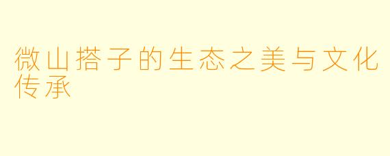 微山搭子的生态之美与文化传承