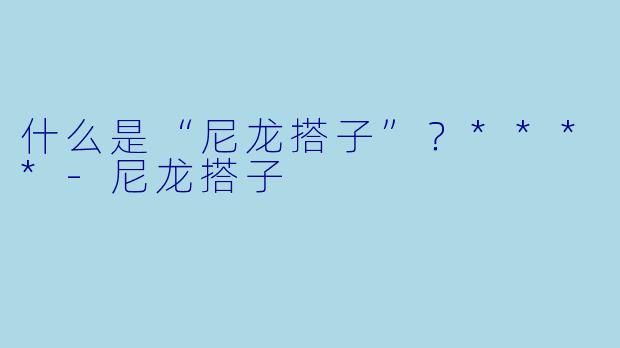 什么是“尼龙搭子”？****