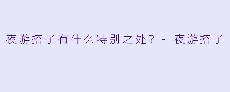 夜游搭子有什么特别之处？-夜游搭子