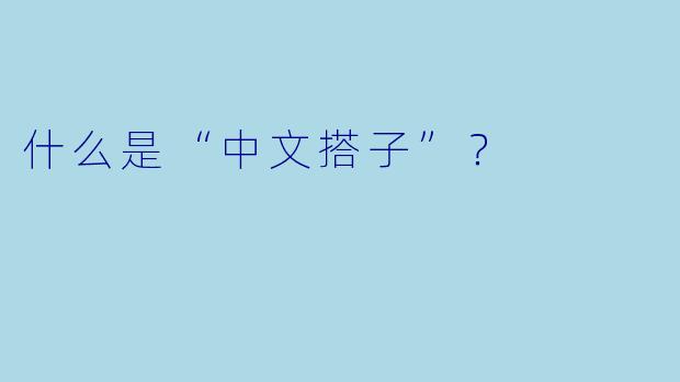 什么是“中文搭子”？  