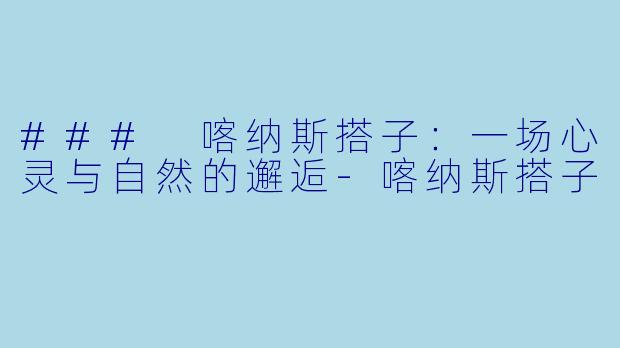### 喀纳斯搭子：一场心灵与自然的邂逅