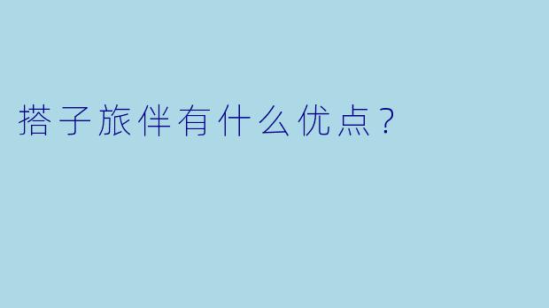 搭子旅伴有什么优点？  