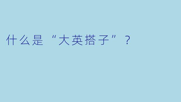 什么是“大英搭子”？  