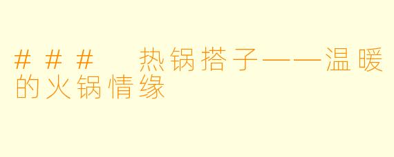 ### 热锅搭子——温暖的火锅情缘