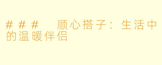 ### 顺心搭子：生活中的温暖伴侣