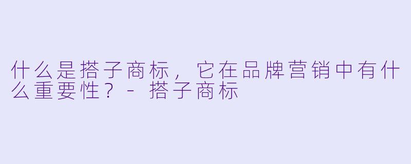 什么是搭子商标,它在品牌营销中有什么重要性?