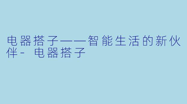 电器搭子——智能生活的新伙伴-电器搭子