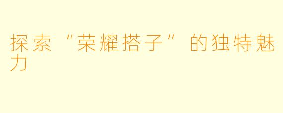 探索“荣耀搭子”的独特魅力
