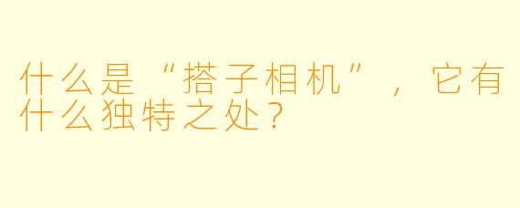 什么是“搭子相机”,它有什么独特之处?