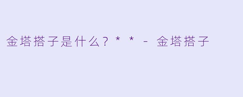 金塔搭子是什么？**