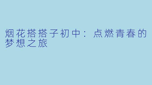 烟花搭搭子初中：点燃青春的梦想之旅