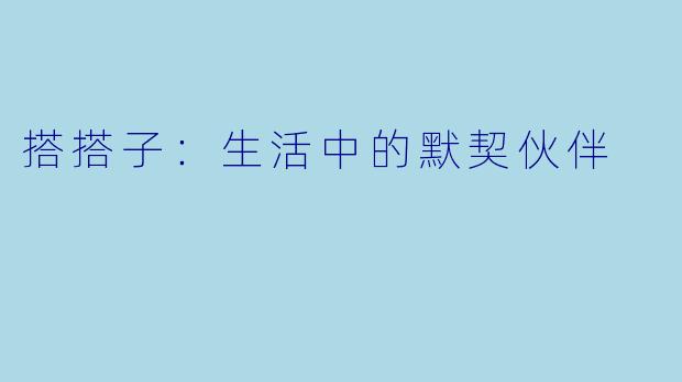 搭搭子：生活中的默契伙伴