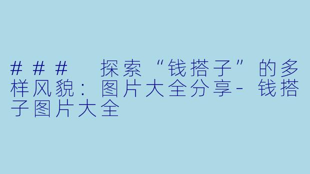 ### 探索“钱搭子”的多样风貌：图片大全分享-钱搭子图片大全