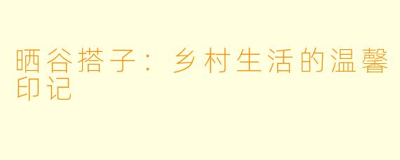 晒谷搭子:乡村生活的温馨印记