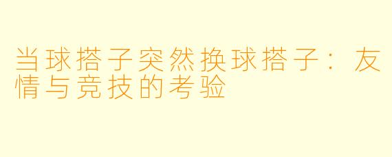 当球搭子突然换球搭子：友情与竞技的考验