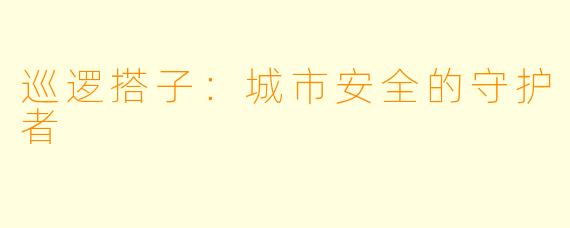 巡逻搭子：城市安全的守护者