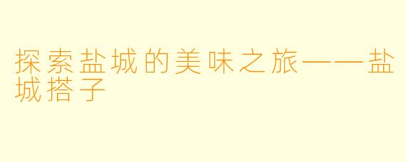 探索盐城的美味之旅——盐城搭子