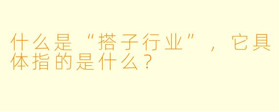 什么是“搭子行业”,它具体指的是什么?