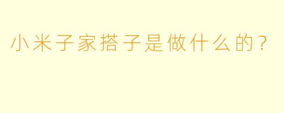 小米子家搭子是做什么的？