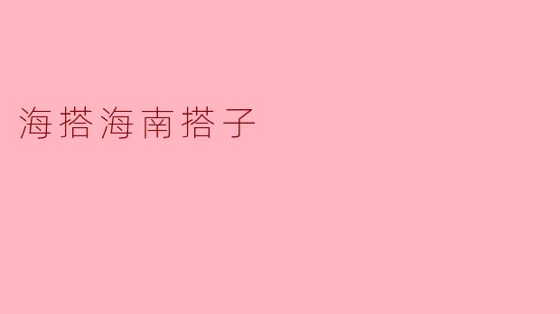 什么是“海搭海南搭子”？