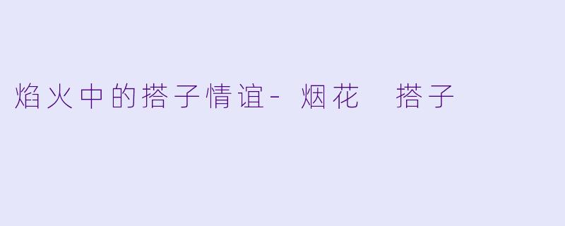 焰火中的搭子情谊-烟花 搭子