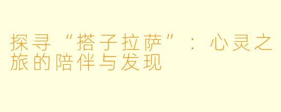 探寻“搭子拉萨”：心灵之旅的陪伴与发现