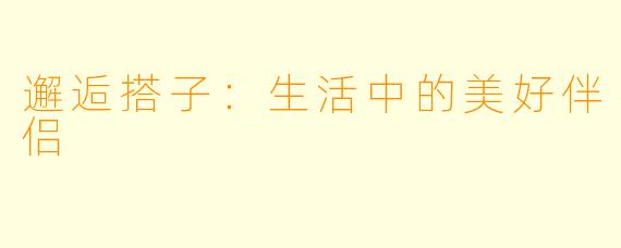 邂逅搭子：生活中的美好伴侣