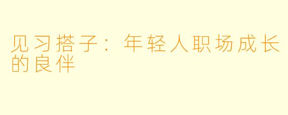 见习搭子:年轻人职场成长的良伴
