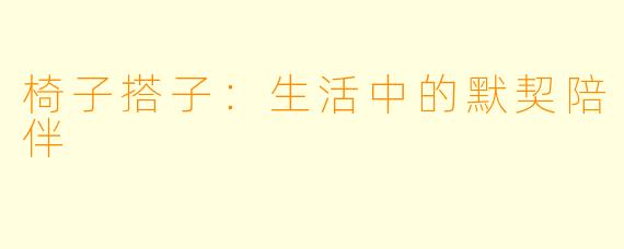椅子搭子：生活中的默契陪伴