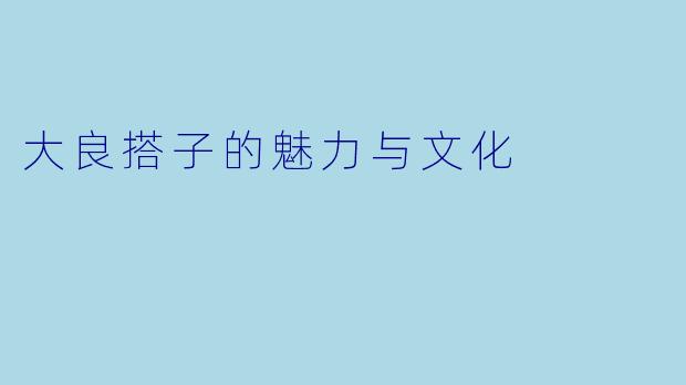 大良搭子的魅力与文化
