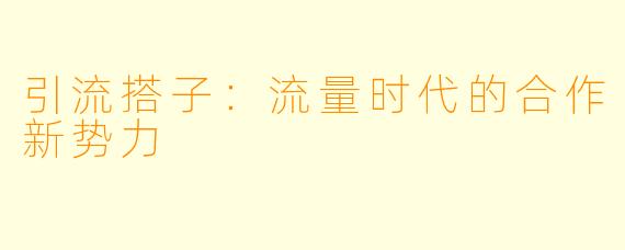 引流搭子：流量时代的合作新势力