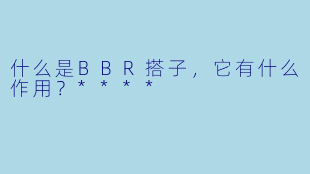 什么是BBR搭子,它有什么作用?****
