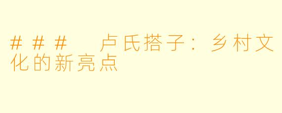 ### 卢氏搭子：乡村文化的新亮点