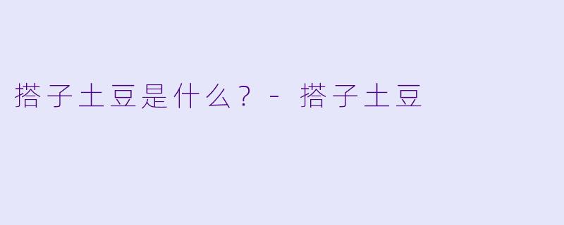 搭子土豆是什么？