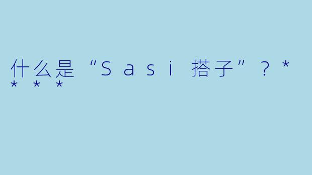 什么是“Sasi搭子”？****