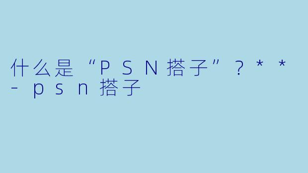 什么是“PSN搭子”?**